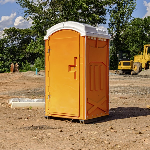 how often are the portable restrooms cleaned and serviced during a rental period in Marathon IA